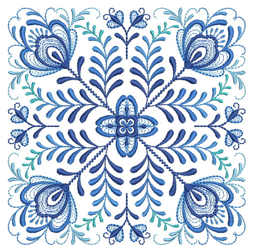 Delft Blue Quilt Block-14