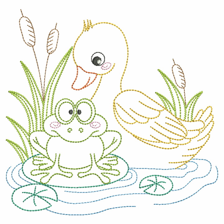 Vintage Pond Scene-3