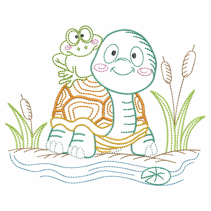 Vintage Pond Scene-4