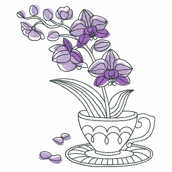 Sketched Teacup In Bloom-10