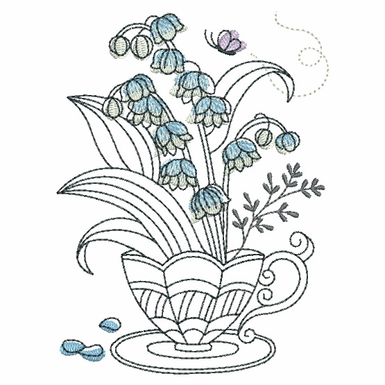 Sketched Teacup In Bloom-11