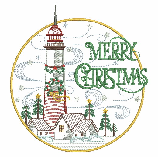 Christmas Lighthouses 2 | OregonPatchWorks