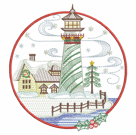 Christmas Lighthouses 2 | OregonPatchWorks