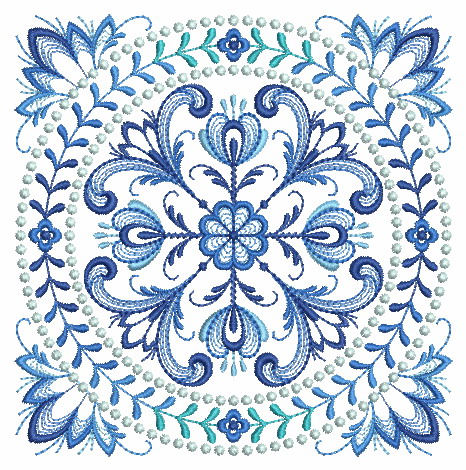 Delft Blue Quilt Block 2-5