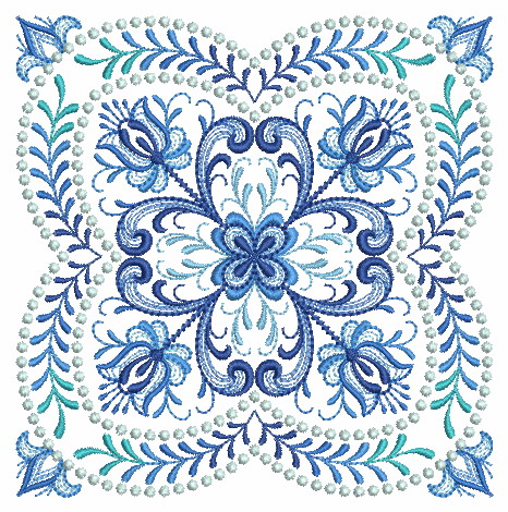 Delft Blue Quilt Block 2-6