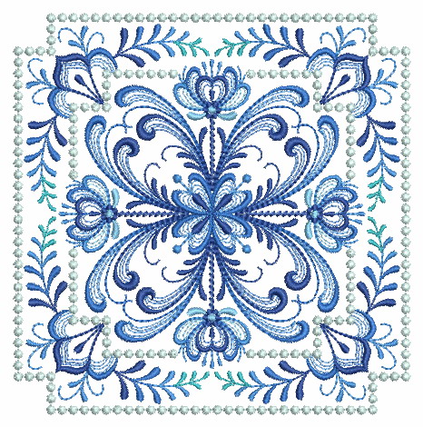 Delft Blue Quilt Block 2-8