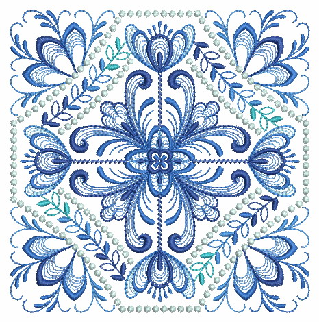 Delft Blue Quilt Block 2-10