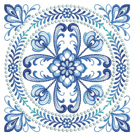 Delft Blue Quilt Block 2-11