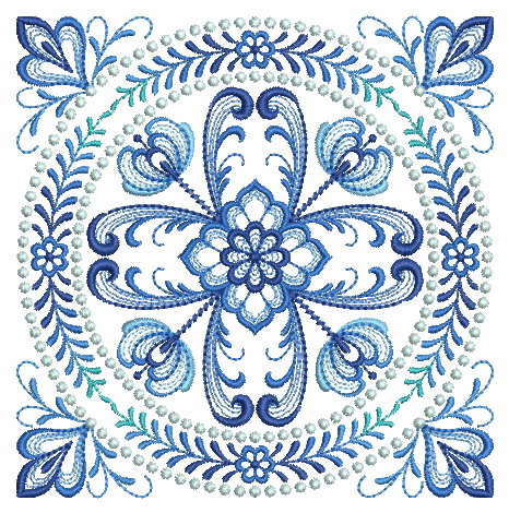 Delft Blue Quilt Block 2-11