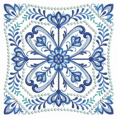 Delft Blue Quilt Block 2-12