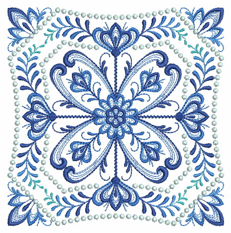 Delft Blue Quilt Block 2-12