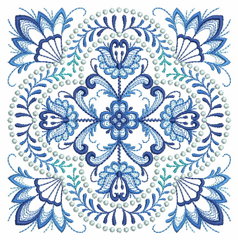 Delft Blue Quilt Block 2-13