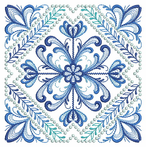 Delft Blue Quilt Block 2-14