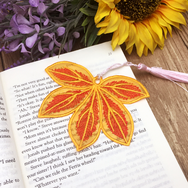 Organza Leaf Bookmark-11