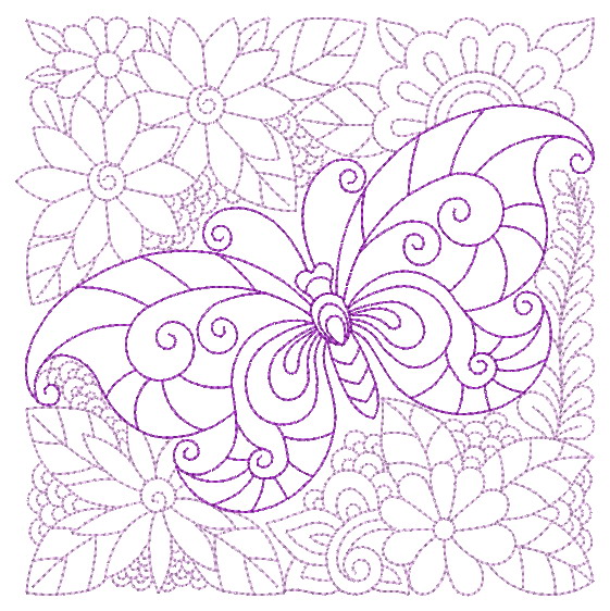 Redwork Butterfly Quilt-4