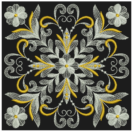 Shimmering Flourishes Quilt Block-3