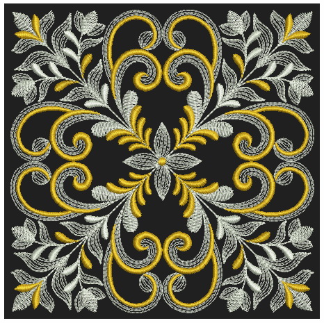 Shimmering Flourishes Quilt Block-4