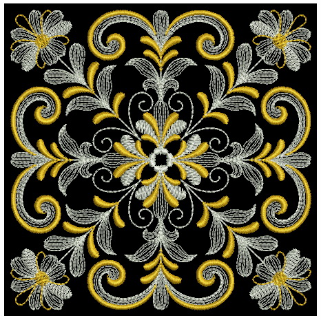 Shimmering Flourishes Quilt Block-5