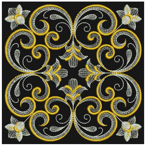 Shimmering Flourishes Quilt Block-6
