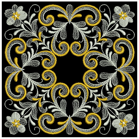 Shimmering Flourishes Quilt Block-8