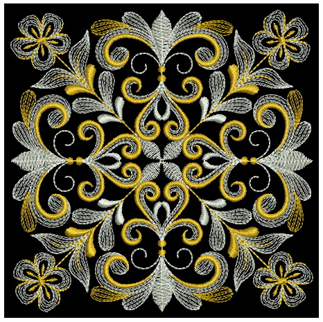 Shimmering Flourishes Quilt Block-9