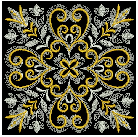 Shimmering Flourishes Quilt Block-10