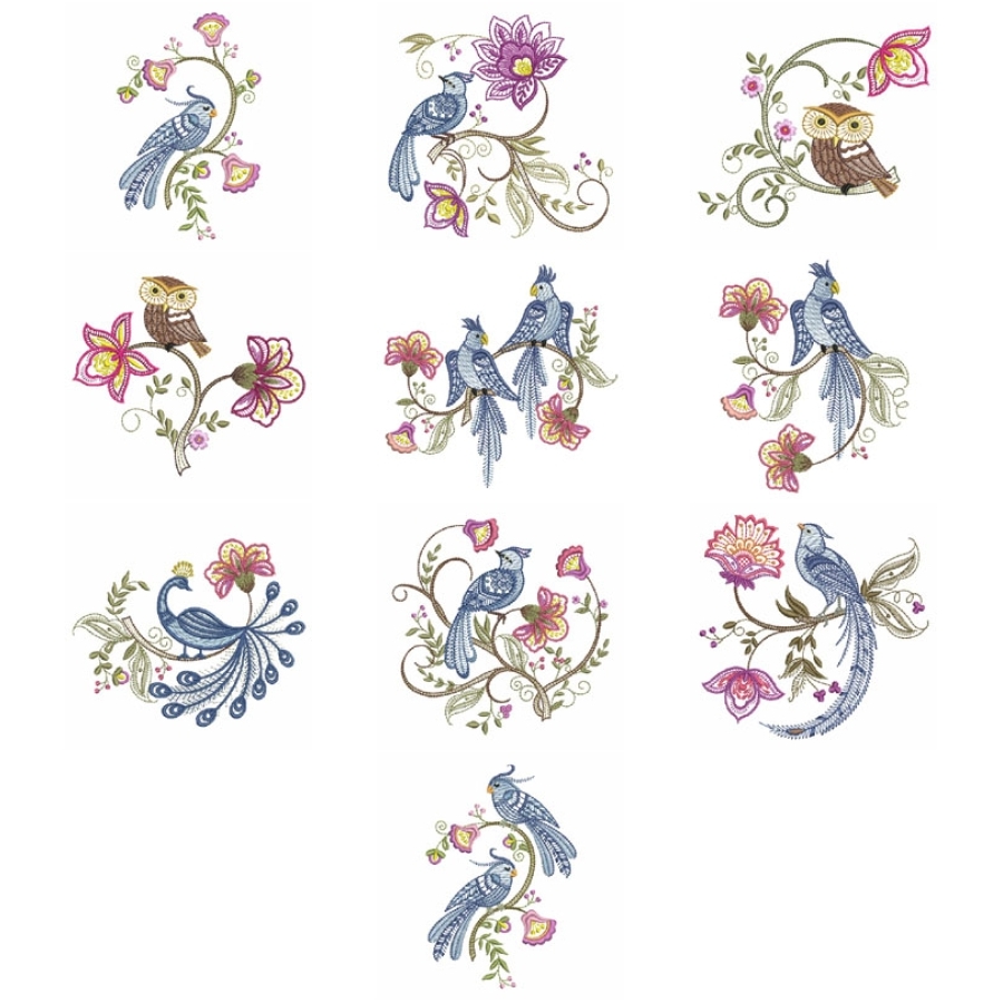Jacobean Floral Birds 3