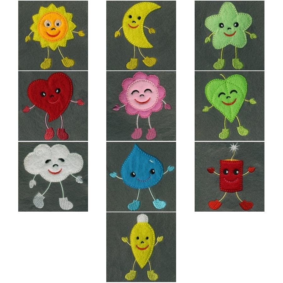 Applique Stick Figure