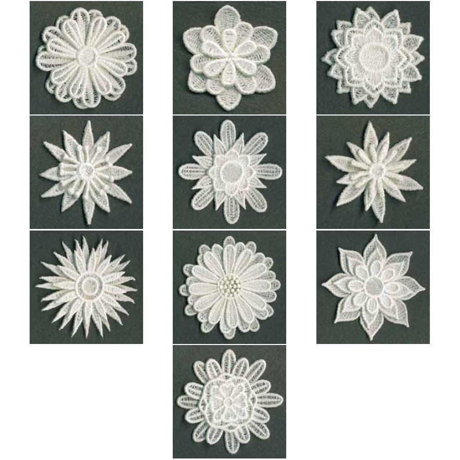 3D FSL White Flowers
