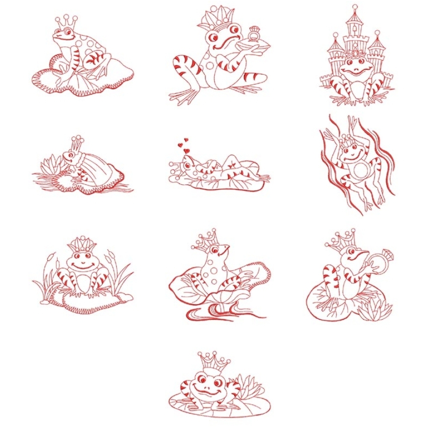 Redwork Frog Prince 