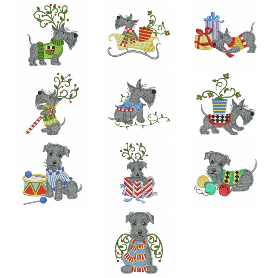 Christmas Scottie Dog 