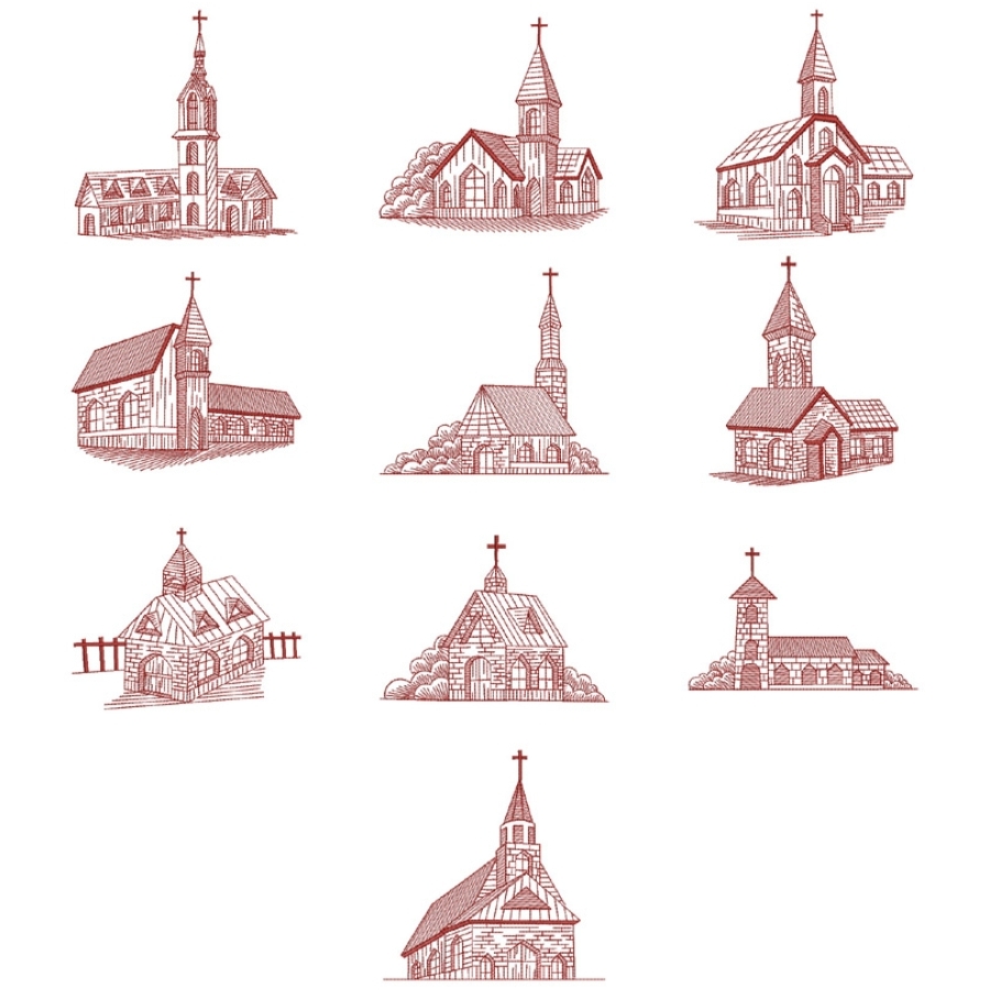 Redwork Church 