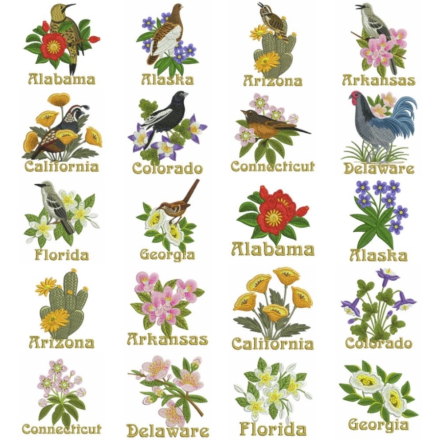State Birds And Flowers 1 OregonPatchWorks state birds and flowers 1 oregonpatchworks