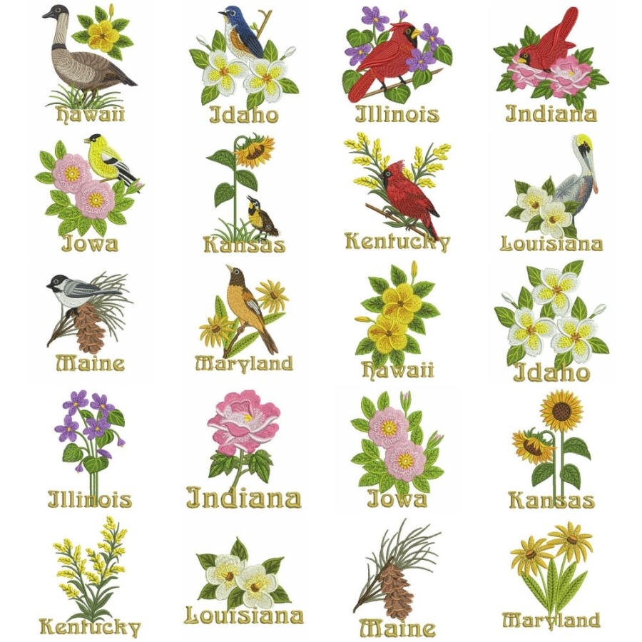 State Birds And Flowers 2 OregonPatchWorks