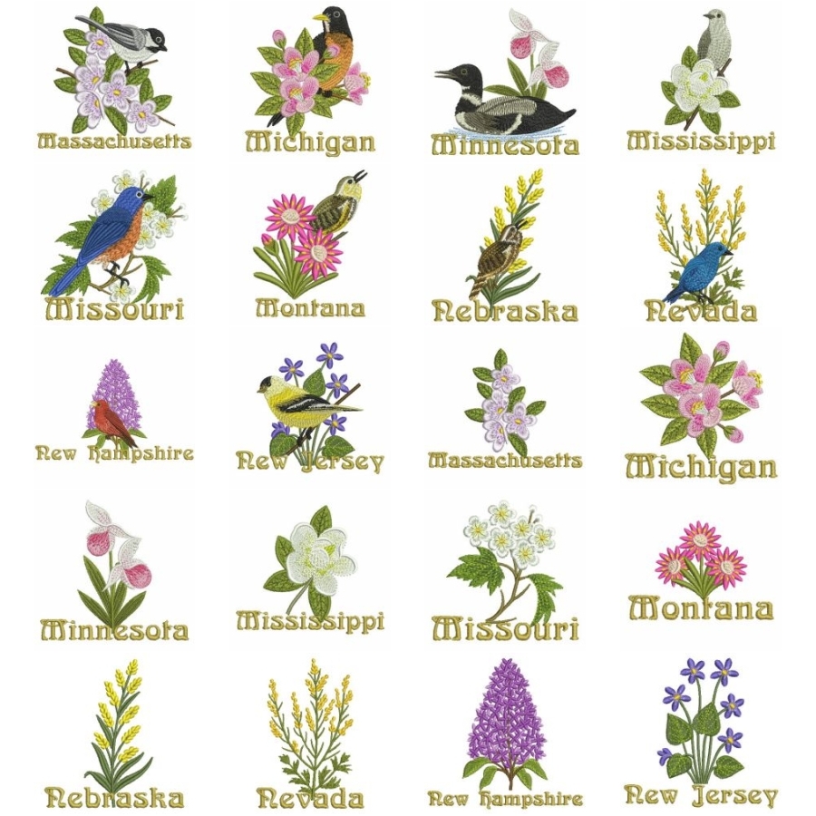 State Birds And Flowers 3 OregonPatchWorks