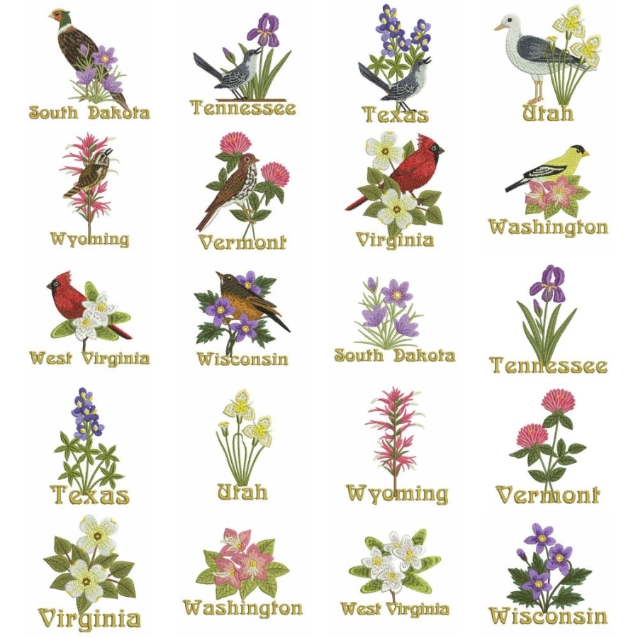 State Birds And Flowers 5 OregonPatchWorks