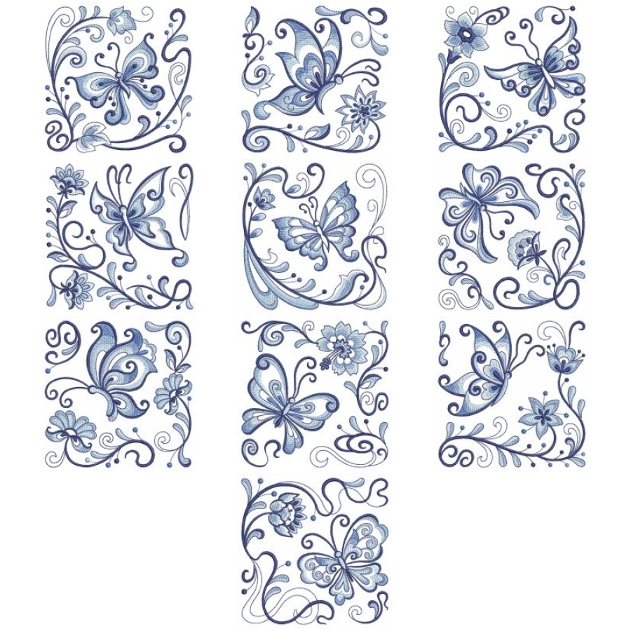Blue Jacobean Butterfly 