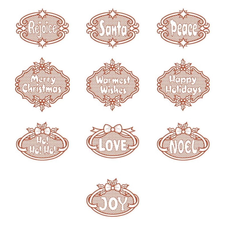 Christmas Words Embossed 