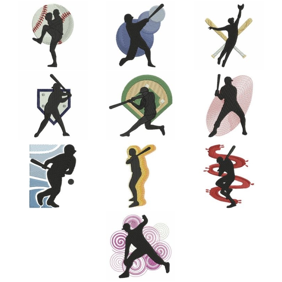 Baseball Player Silhouettes 