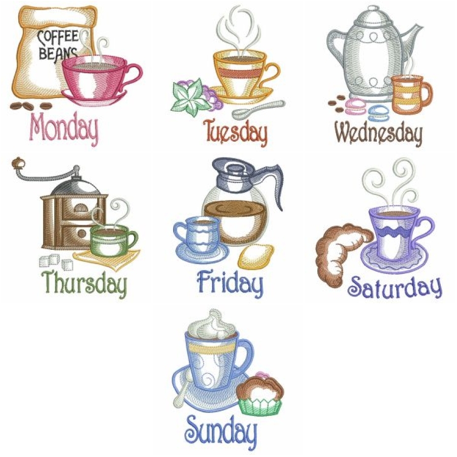 Days Of The Week Coffee Time 