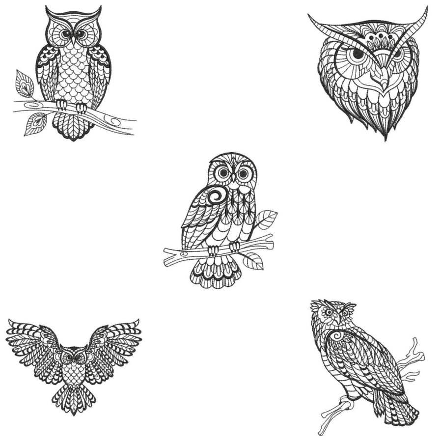 Blackwork Owls 2 