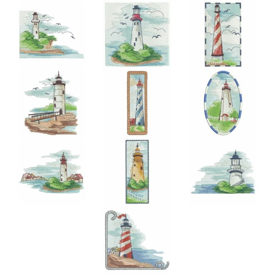 Watercolor Lighthouses 