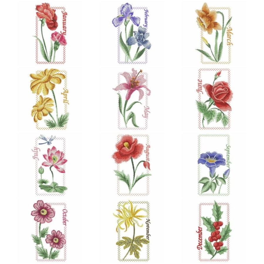 Watercolor Flowers Of The Month 