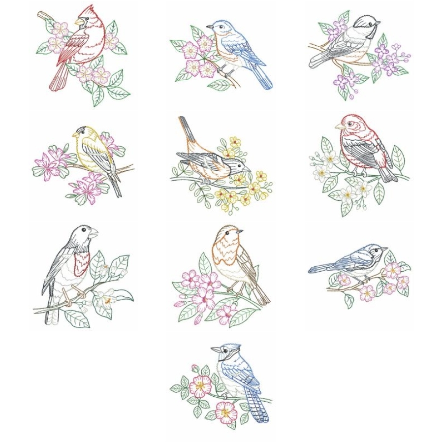 Vintage Birds And Blooms 
