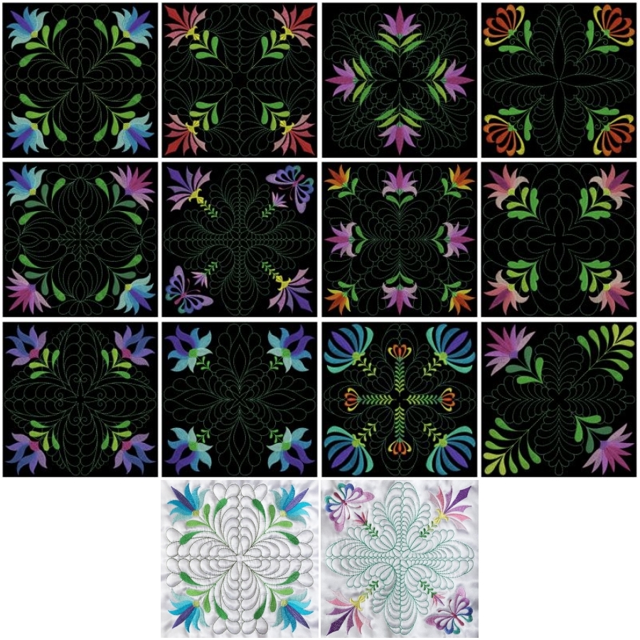 Trapunto Feather Quilt 3 