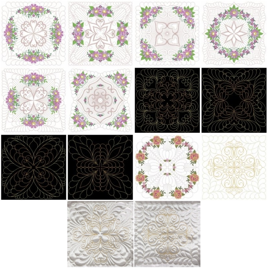 Trapunto Feather Quilt 5 