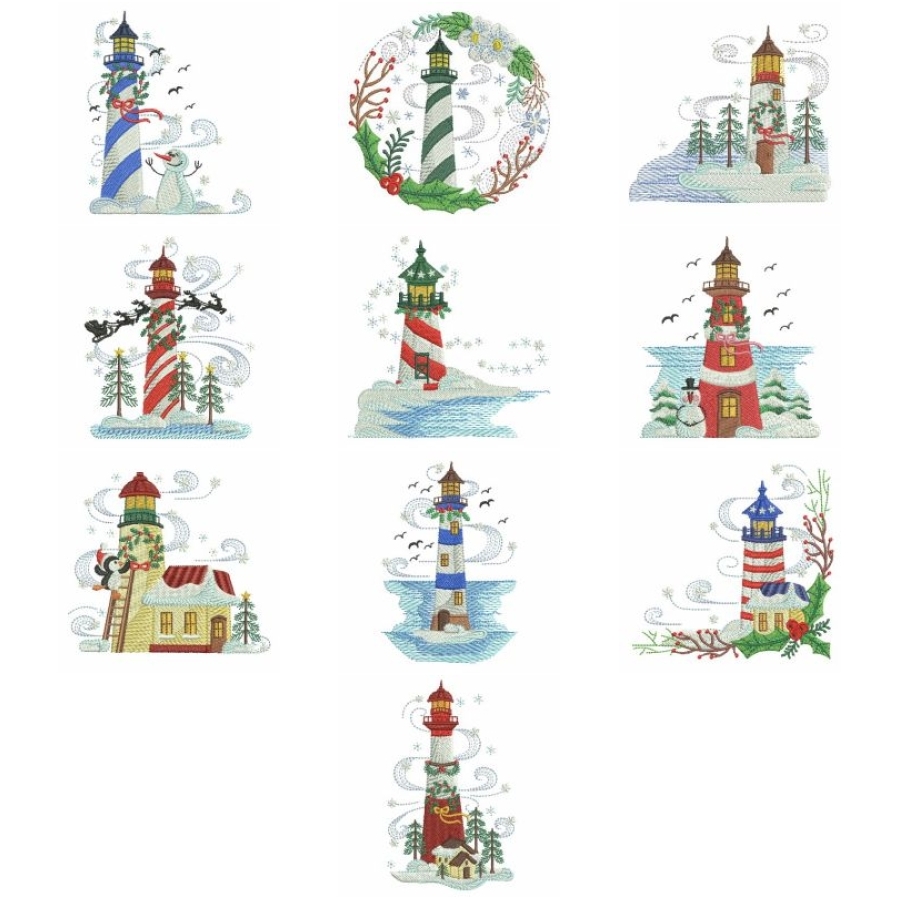 Christmas Lighthouses | OregonPatchWorks