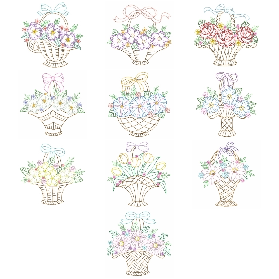 Vintage Floral Baskets 2 