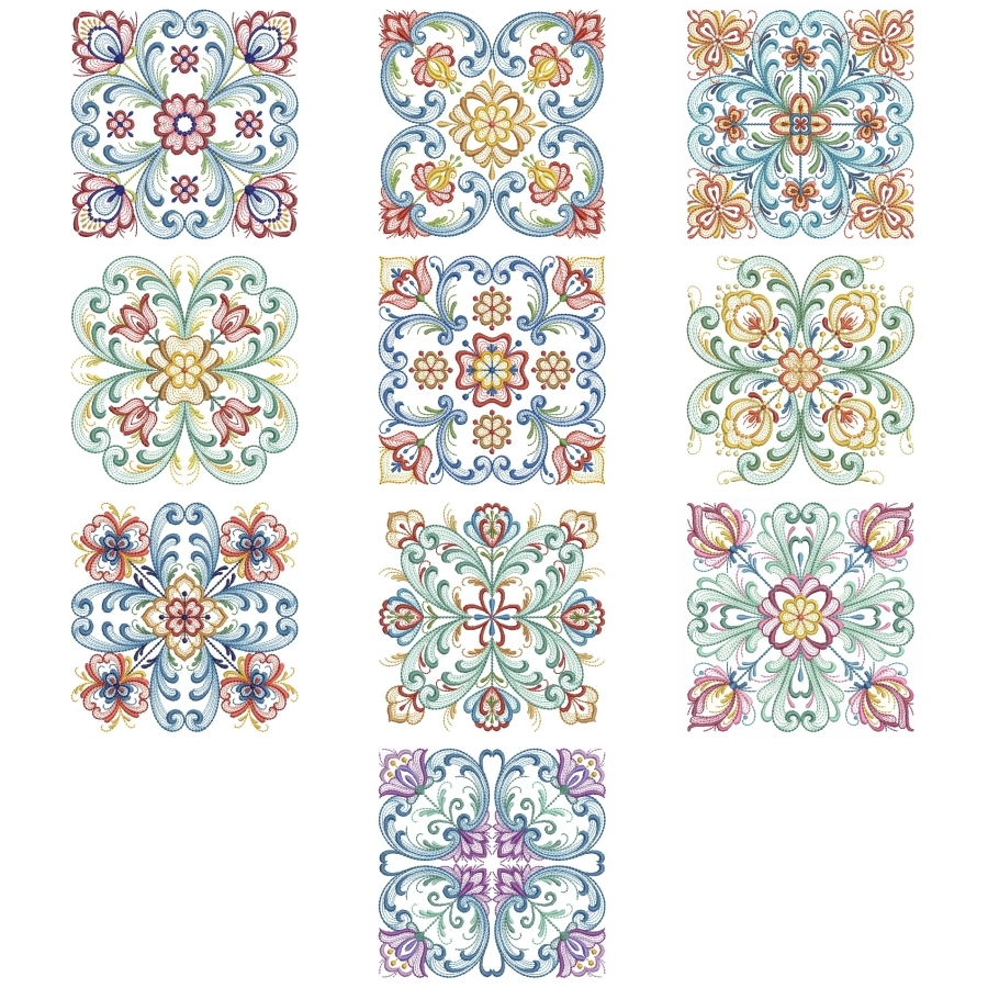 Rosemaling Quilt Blocks 