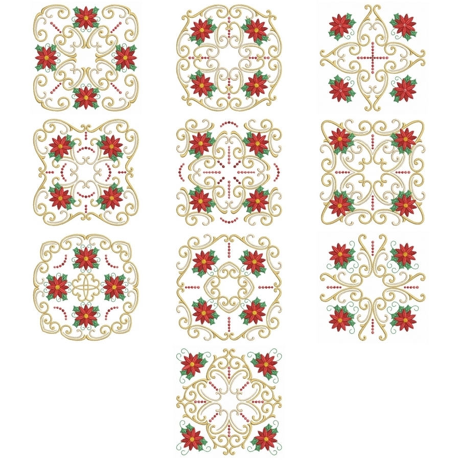 Blooming Poinsettia Square 